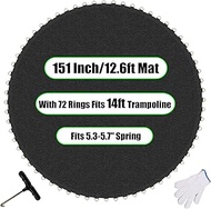 Trampoline Mat Replacement,12.6ft Diameter Mat with 72 Rings,Fits 14ft Trampoline and 5.3-5.7“ Sprin