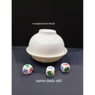 mangkok kaca kecil 4inchi sama dadu ketam ketam