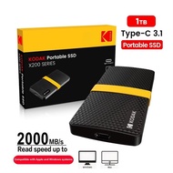 KODAK Externo SSD X200 Disco Duro 1 TB USB3.1 GEN2 External Hard Drive Type C Portable PSSD for PC/L