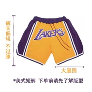 Quần Short Bóng Rổ Los Angeles Lakers James Rộng Rãi Cổ Điển Không Tay Thêu Thể Thao Tập Luyện Quần