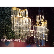 Lampu gantung rumbai // lampu dekorasi // dekorasi pelaminan // backdrop