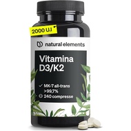 Vitamin D3 – Full Reverse MK-7 > 99.7% and Vitamin D3 2,000 IU – 240 Tablets – High Dose, High Biolo