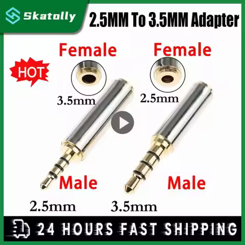 3.5mm To 2.5mm/ 2.5 Mm To 3.5 Mm/ 3.5mm To 6.35mm/ 6.35mm To 3.5mm Adapter Converter Stereo Audio He