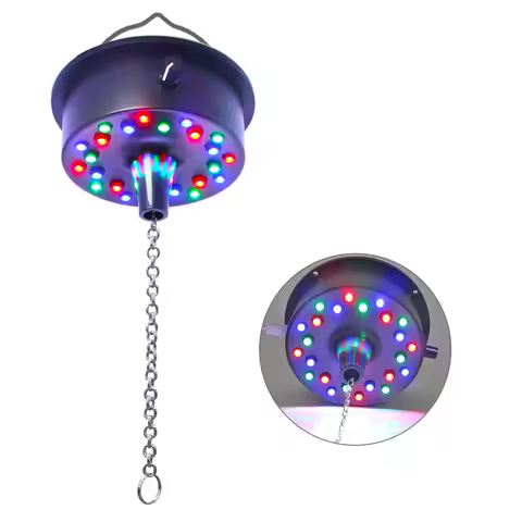 5 RPM--9 RPM Adjustable Mirror Ball Rotating Motor with 24 RGB Led Light for 4 6 8 12" Disco Balls (
