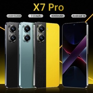 X7 Pro Smartphone 12GB+512GB 7.3 inch 4G/5G Cellphone 7800mAh Face Recognition Android Phone