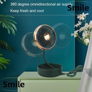 SMILE Mini USB Fan, 360 Degree Rotation 3 Speeds Small Fans, Portable ABS USB Charging Stretchable Table Fan Home
