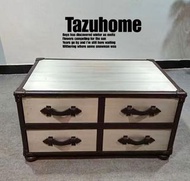 出口歐洲工業風格做舊鋁皮實木多功能茶几. 選用鋁皮外框,外框包皮,加斗實木內框,櫃桶, 實用又有型. 儲物量大. 係一款實用又有型的工業風格茶几. 呎吋:98X63X51CM