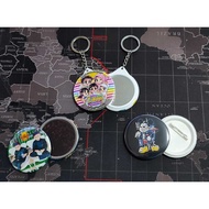BUTTON BADGE 58MM , KEYCHAIN WITH MIRROR 58MM & FRIDGE MAGNET BADGE 58MM FREE DESIGN