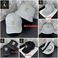 (Size 54-59cm)couple hat - couple hat - Dark gray bag hat (leather trim) very beautiful 3D heat pres