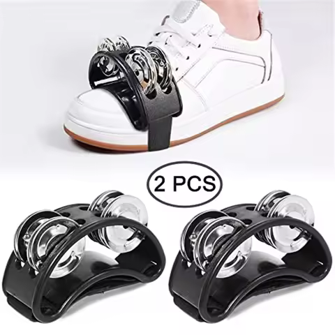 2PC Oval Drum With Hand And Foot Tambourine children's Music Education KTV Party Percussion Instrume