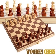 ♞,♘,♙YQ Chess Board Tournament Size Wooden International Chess Pieces Folding 3In1 Portable Parent