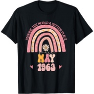 Men's cotton T-shirt Turning 62 Retro May 1963 62nd birthday for women T-Shirt Fast Shipping 4XL , 5