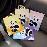 Panda Knitted Shoulder Bag Cartoon Flower Panda Chinese Style Large Capacity Casual Tote Bag Souveni
