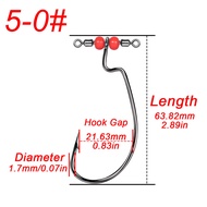 FishTrip Fishing Drop Shot Hook  with Swivel EWG Worm Hook Offset for Bass Catfish High Carbon Steel
