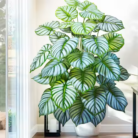 60-103cm Artificial Monstera deliciosa Pothos Alocasia Leaf Fake Plant Ornamental Festive Home Offic