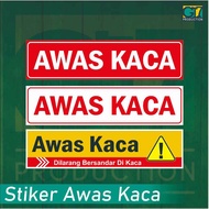 GLASS BEWARE STICKERS | Sticker Sign Beware of Glass