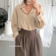 KEMEJA ASOKA Sierra Shirt 2147 - Basic Women's Shirt - Loose Long Sleeve Shirt Blouse Women