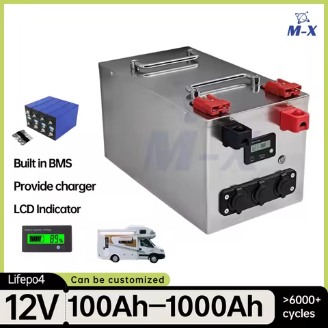 A+ 12V Lifepo4 100Ah Lithium Battery 200Ah 300Ah 400Ah 500Ah 600Ah 800Ah 1000Ah for 1KW 2KW Off-Grid