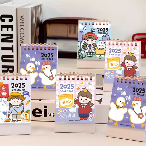 2025 Cute Mini Cartoon Calendar Student Office Desktop Decoration Calendar Learning Self discipline 