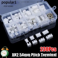 POPULAR 230Pcs Pin Connector, 2p 3p 4p 5pin Male And Female 2.54mm Pitch Terminal,  4 Value Housing 