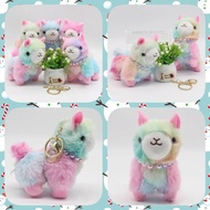 Rainbow Alpaca Plush Keychain