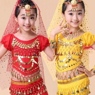 New Style Children's Belly Dance Costumes - Short-Sleeved Tops for Indian Dance Performances
