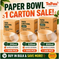 (600pcs/1000pcs) Kertas Mangkuk / Paper Bowl  / 850ml Paper Bowl / 520ml Paper Bowl / 390ml Paper Bo
