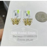 EMAS 375 LOKET BUDAK KECIL 375GOLD SMALL CUTE BUTTERFLY PENDANT