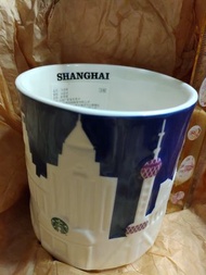 絕版 星巴克SHANGHA上海I城市杯 城市浮雕馬克杯 Starbucks(16oz大杯 約473ml)