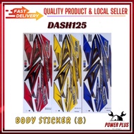 ( 8 ) Stiker sticker body cover set stripe (8) Honda Wave Dash125 Dash 125 Coverset Strike 8 Red Yel