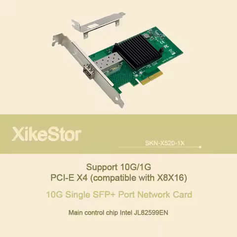XikeStor 10G Single SFP+ Port Network Card Main Control Chip JL82599EN PCI-E X4X8X16 10G Single Opti