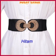 Ikat Pinggang Sabuk Gesper Obi Belt Lebar Wanita Korea Fashion Cewek Gasper besar Hitam Pingang Kare
