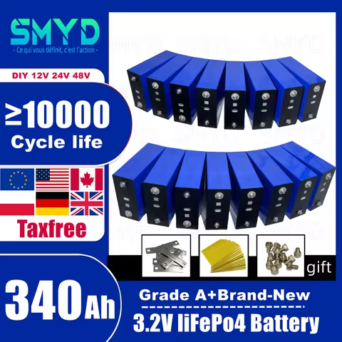 3.2V Lifepo4 340Ah Grade A Rechargeable Battery Lithium Iron Phosphate Travel Solar RV Campers Cell 