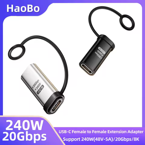 USB C Female to Female Adapter with PD 240W 20Gbps/480Mbps Compatible for Thunderbolt 4/3 MacBook Pr