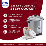 Cadware Pioneer CW 2 in 1 Stainless Steel Ceramic Electric Stew Cooker | High-quality Ceramic Materi