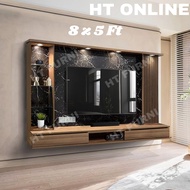 [HT ONLINE] 8ft Fluted Panel TV Cabinet Wall Mounted Tv Cabinet Kabinet TV Murah Rak Tv Gantung