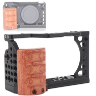 For Sony A6500 A6400 A6300 A6100 A6000 Camera Cage with Wooden Grip Arca Swiss Quick Release Plate V