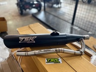 ท่อTSK🇹🇭 ผ่าดังทรงเดิม W125เก่าสำหรับรถทำลูก57สีดำ ป้ายเลส สเปคใหม่ล่าสุด