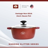 Vantage Non-Stick 24cm Sauce Pot | Maroon Glitter Series Cookware Set