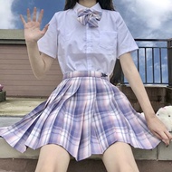 LUNA Váy nữ JK Khoai môn bánh jk đồng phục váy chính hãng bộ đầy đủ xếp li học viện phong cách ngắn