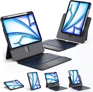 แบ็คไลท์แบบ Multi-Touch Trackpad 360เคสแป้นพิมพ์แบบถอดออกได้หมุนได้ด้วยดินสอที่วางไอแพดอากาศ11 2025 