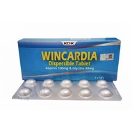 Wincardia Dispersible Tablet aspirin 100mg & glycine 45mg x 30's [no box]