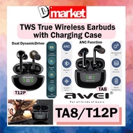 Awei TA8 Wireless Earbuds ANC Earbuds with Charging Case Awei T12P Bluetooth Earbuds Awei Earbuds