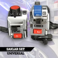 Universal Switch Set Chrome Switch Mio 22 mm Headlight Starter Horn Stop Engine Dim Sen Hazard Cable
