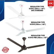 KDK Ceiling Fan K15V0-White-K15V0-Black 60" Regulator Type