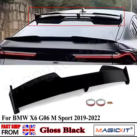 Fit For BMW X6 G06 X6M 2020-2023 Gloss Black Rear Rear Roof Lip Spoiler Top Wing