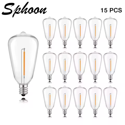 Vintage ST38 LED Replacement Light Bulbs E12 Shatterproof 1W Equivalent 7W Incandescent Style Decora