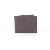 camel active Men Bi Fold Wallet Leather 11 Card Compartments Irregular Grain Finished Dark Brown SBF3618SO3#DBN