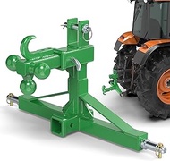 Green 3 Point Quick Hitch Dual 2” Receiver with Trailer Ball Hitch and Hook, 3 Point Trailer Hitch f