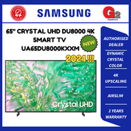 SAMSUNG [NEW 2024+AUTHORISED DEALER] 65" CRYSTAL UHD DU8000 4K SMART TV UA65DU8000KXXM- SAMSUNG WARR